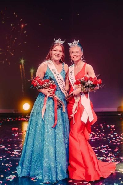New Miss Door County Teen Emily Bley and Miss Door County Kylee Duessler pose after being crowned on Saturday, Feb. 3.